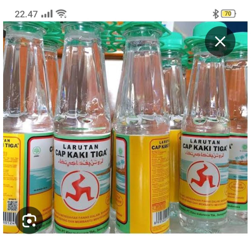 

larutan cap kaki tiga botol 200 per pack