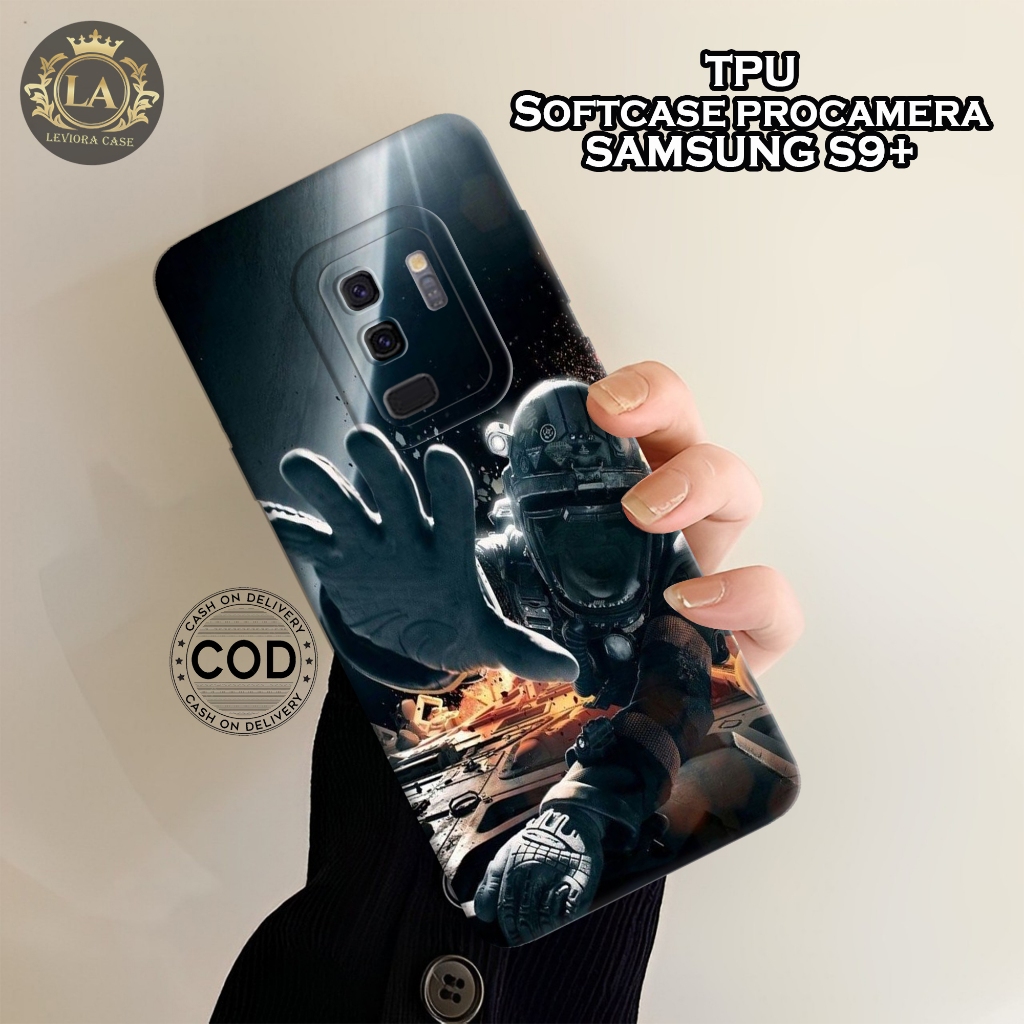 Case Samsung Galaxy S9+ Terbaru  - Leviora Case - Fashion Case Astronot - Softcase Samsung Galaxy S9