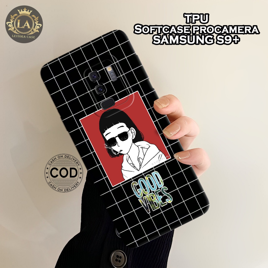Case Samsung Galaxy S9+ Terbaru  - Leviora Case - Fashion Case Hitam - Softcase Samsung Galaxy S9+ -