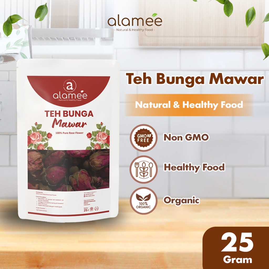 

ALAMEE Rose Tea Teh Bunga Mawar Organik Kering Dried Flower 25gr