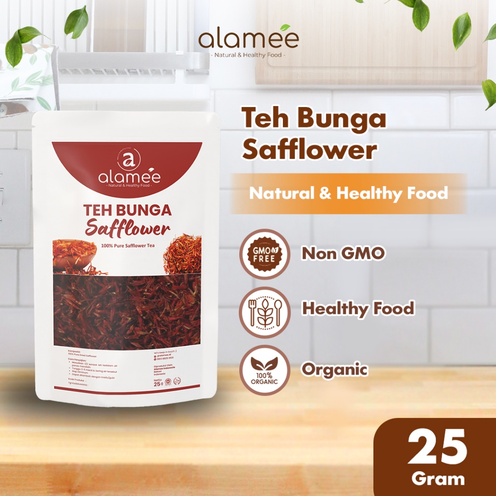 

ALAMEE Teh Safflower Dried Flower Tea Bunga Herbal Alami Organik Kering 25gr
