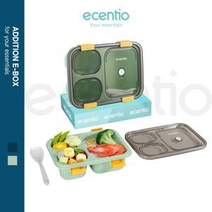 ecentio 850ml Kotak Makan 3 Grid