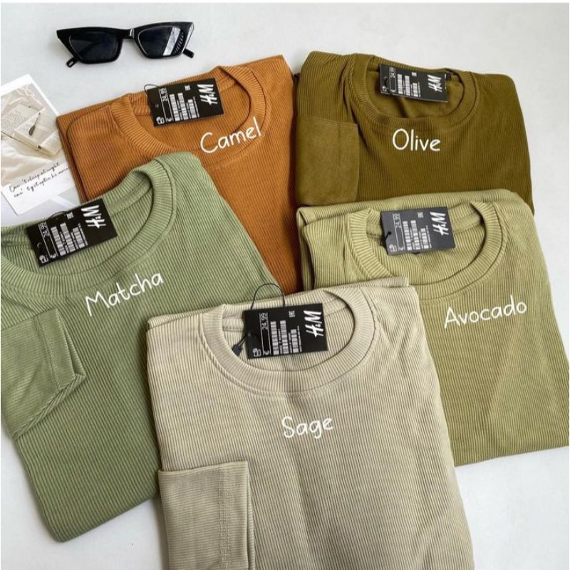 Kaos Rip Knit Premium Wanita/Pria,Kaos Oblong Lengan Panjang