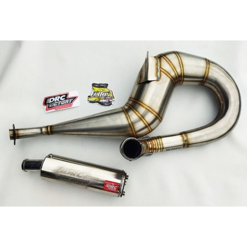 knalpot vespa buang kanan DRC full stainless