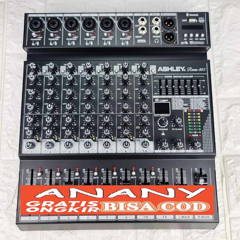 mixer ashley remix802 remix 802 original resmi ashley 8 Channel Mixer,6 Mono ic Line +2 Stereo
