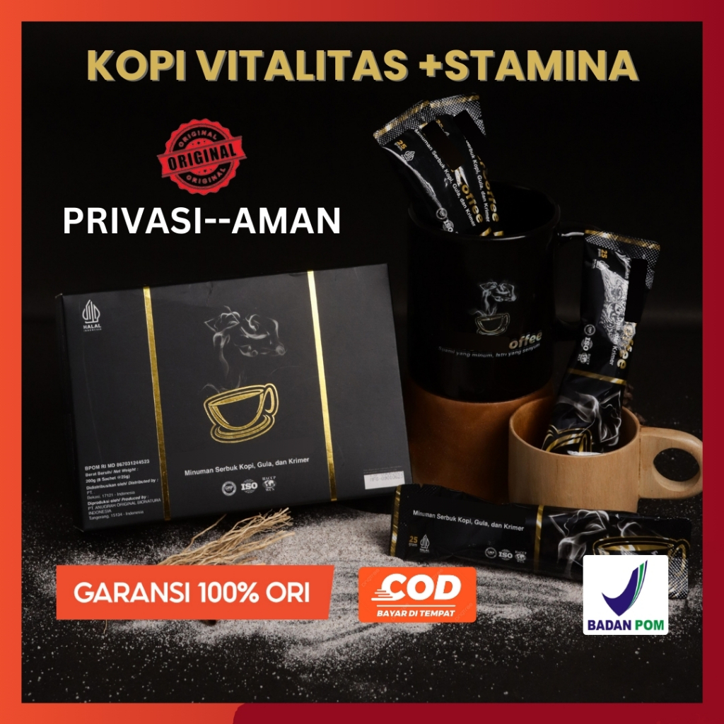 

MoceerKopi Coffee Original Kopi Stamina Pria Kuat Tahan Lama Alami Tanpa Efek Samping 1 Box 8 Sachet