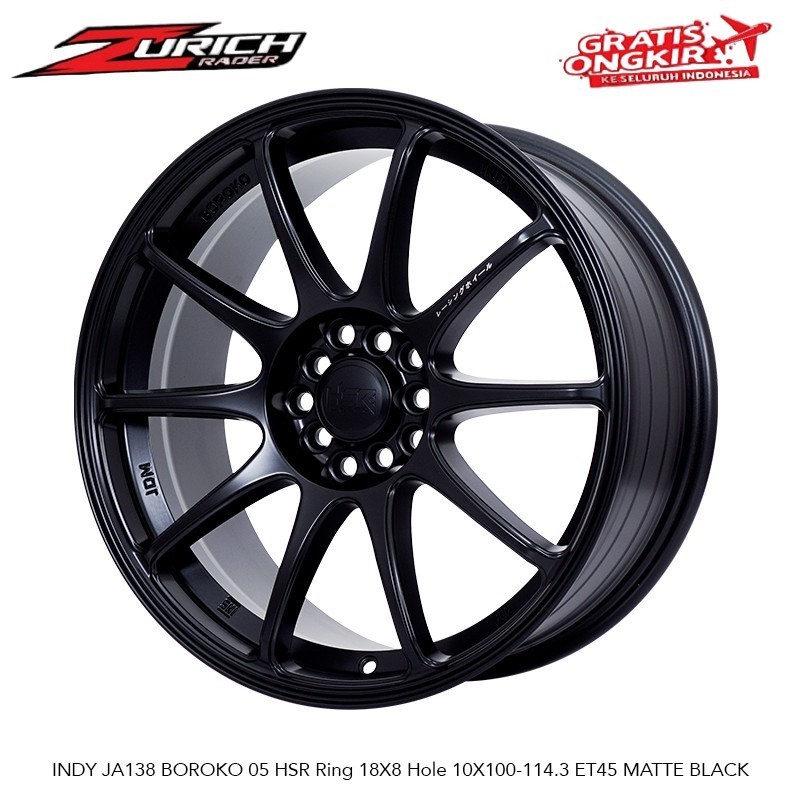 Velg Mobil Yaris Cross Corolla Cross Creta Almaz Ring 18 Pelek Hsr Wheel Indy Mate Black