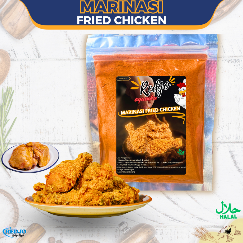 

Bumbu Marinasi Fried Chicken Tepung Marinasi Ayam Serbaguna Crispy Premium Siap Masak Redjo Ayamku