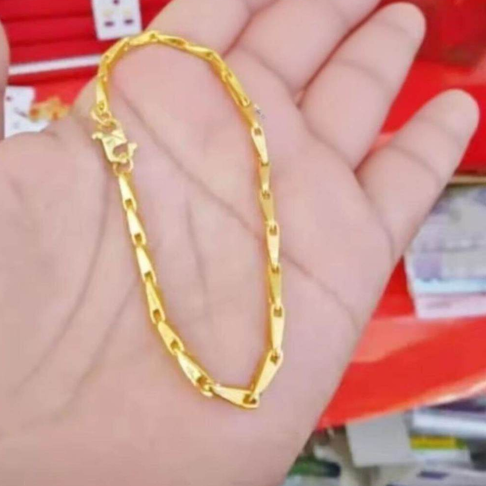 Gelang Tangan Padi Balok Anti luntur Dubai Lapis Emas 24K