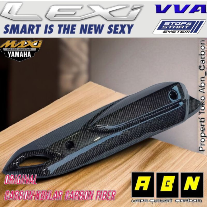 Cover Knalpot Lexi 125 Karbon Kevlar Karbon Fiber Cover Knalpot Aerox old Karbon Kevlar Karbon Fiber