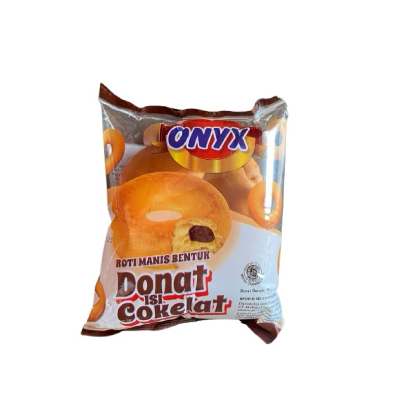 

Roti onyx bentuk donat rasa coklat