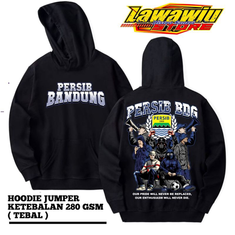 Sweater Hoodie Persib Bandung Premium Quality Terbaru - Sweater Hoodie Jumper Pria Persib / Viking P
