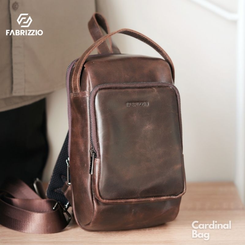 fabrizzio tas selempang pria kulit sapi asli-CARDINAL