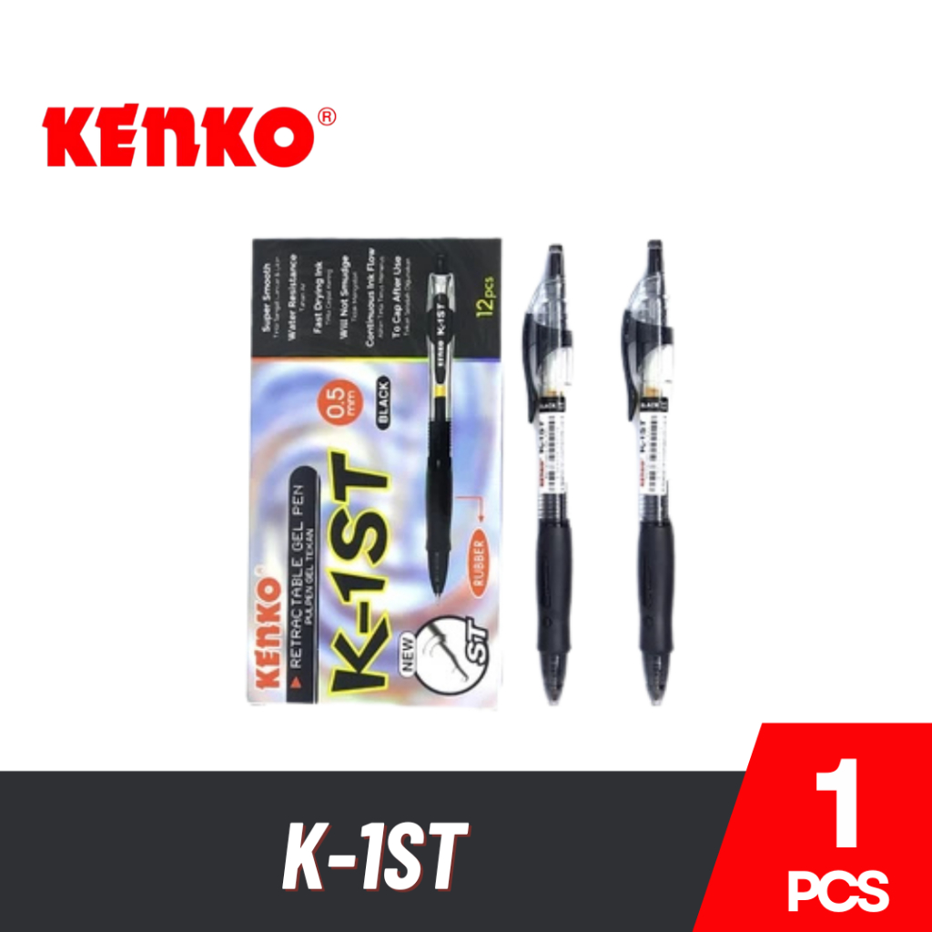 

Pen Gel / Pulpen Jel Kenko K-1ST 0.5mm Black - 1 Pcs
