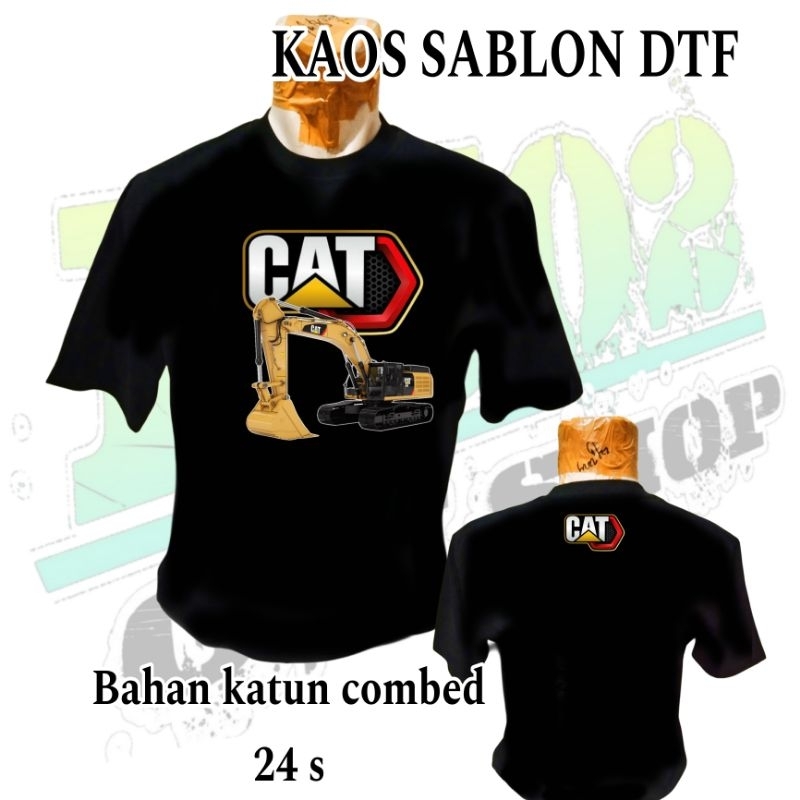 Kaos excavator cat/kaos sablon DTF pria wanita