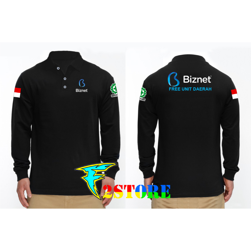 Kaos Baju Kerah Model kerah Biznet FREE NAMA UNIT DAERAH F2ASTORE