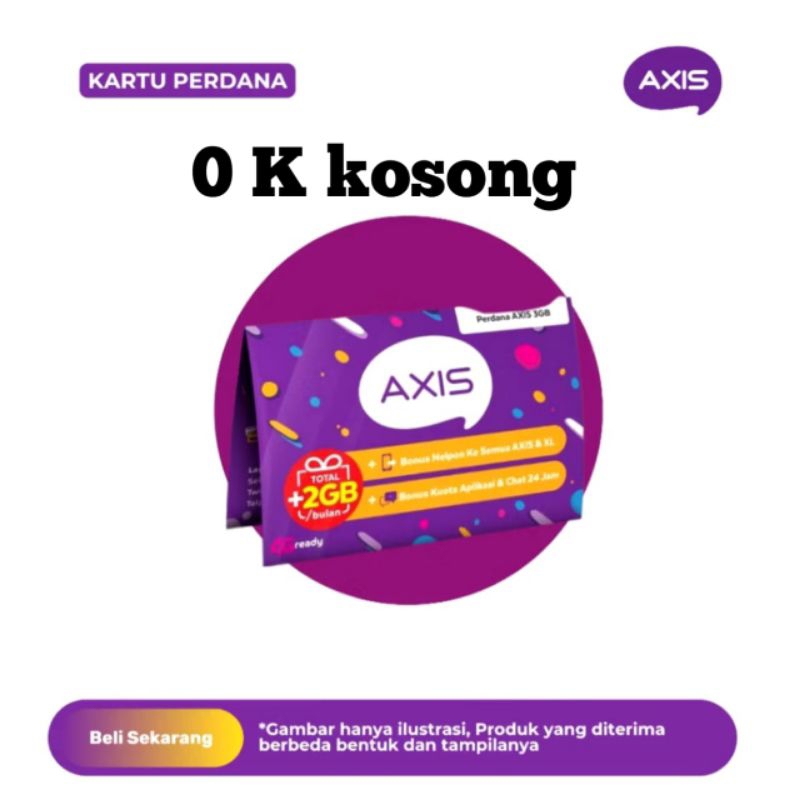 Axis Kartu Perdana 0K Kosong