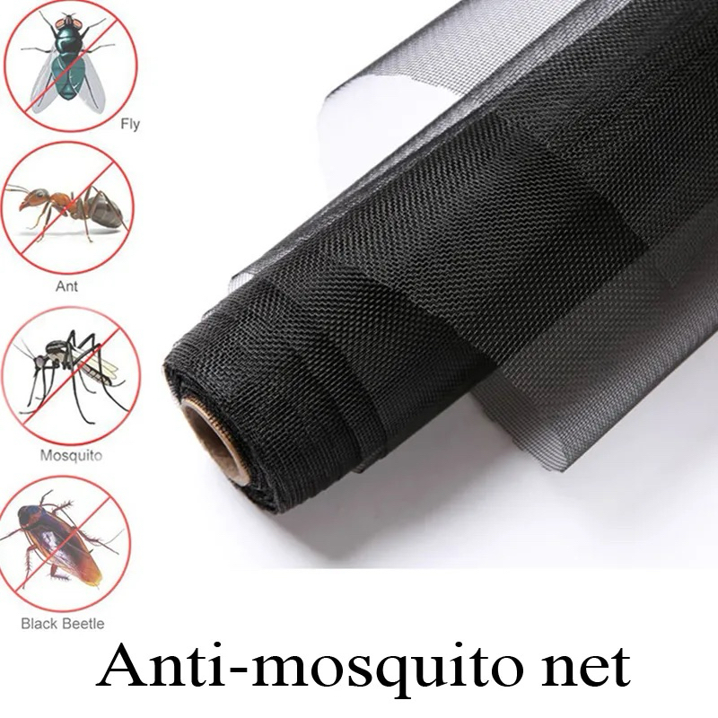 TaffHOME Kasa Nyamuk Jaring Jendela Ventilasi Mosquito Net PP Nano 1x2M - AW15 - Black/Hitam | Kelam