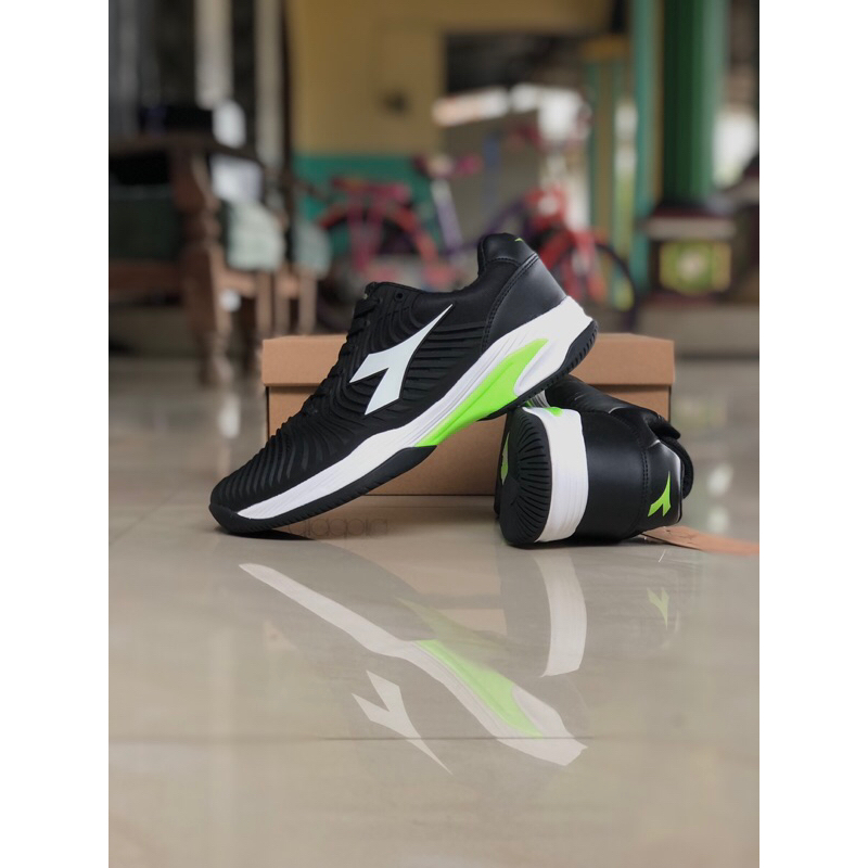 Sepatu tennis / badminton diadora kenzo black (ORIGINAL RESMI STORE)