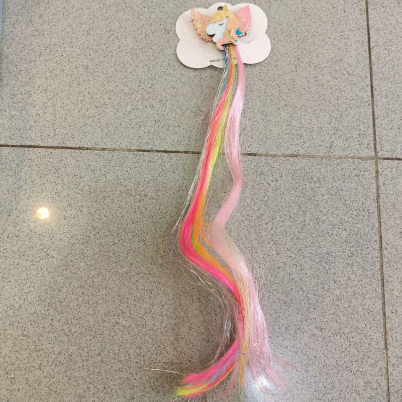 Jepit rambut pita rambut palsu anak perempuan motif unicorn Preloved