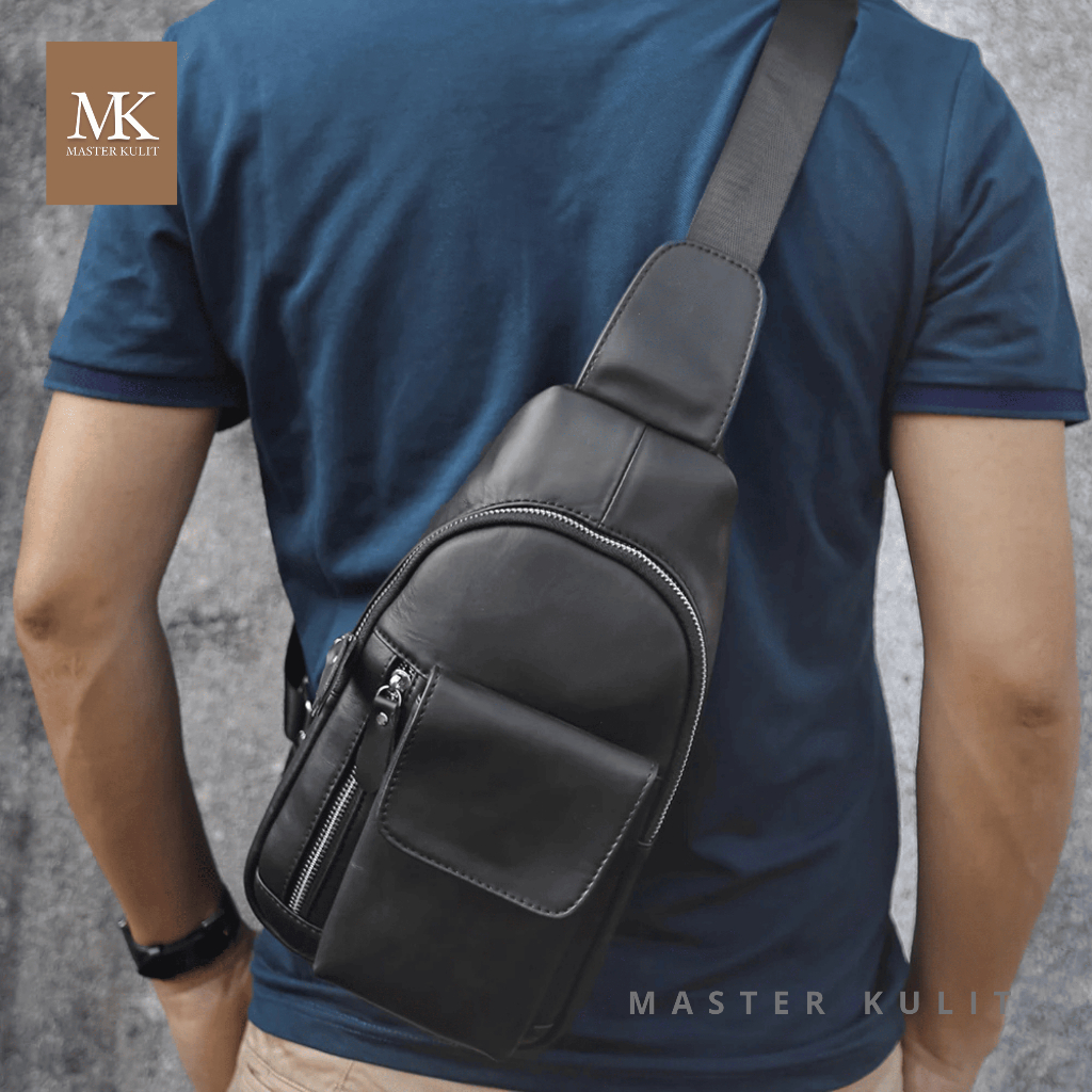 Sling bag Slempang Pria Wanita Kulit Sapi Asli Master Mk034
