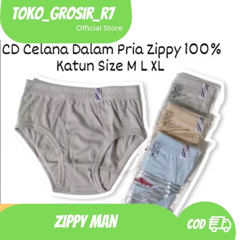 CD Celana Dalam Pria Zippy 100% | HARGA UNTUK 1PCS | CD Pria katun | Celana Dalam