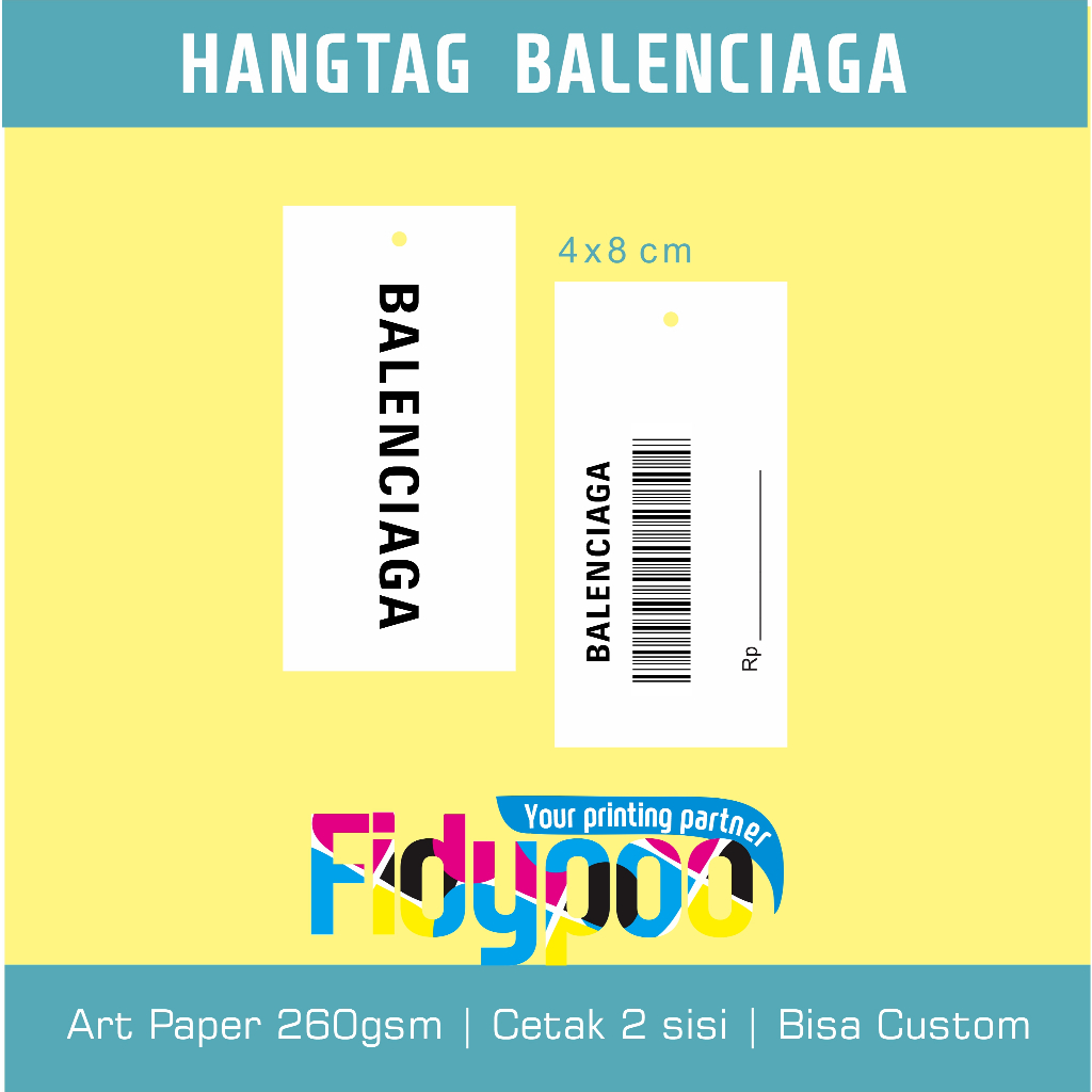 

Hangtag balenciaga 2 sisi // Hangtag tas // hangtag baju // balenciaga