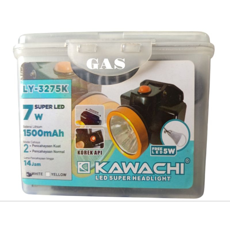 Senter kepala Kawachi 7watt LY-3275K cahaya putih
