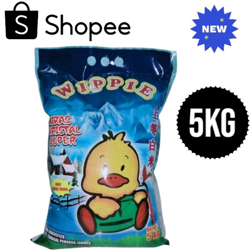 

PROMO!!! BERAS KEPALA KRISTAL WIPPIE KEMASAN (5KG) | BERAS PUNEL ENAK DAN BERKULITAS