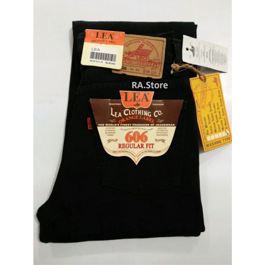 PROMO NATAL!! CELANA JEANS LEA 606 ORANGE LABEL REGULAR FIT 100% ORIGIINAL!!! WARNA BLACK (RA)