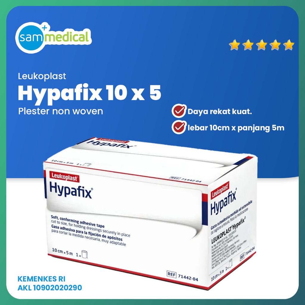 Hypafix Plester Elastis 10x5 Non Woven Polyster / Plester Luka / Penutup Luka / Perban