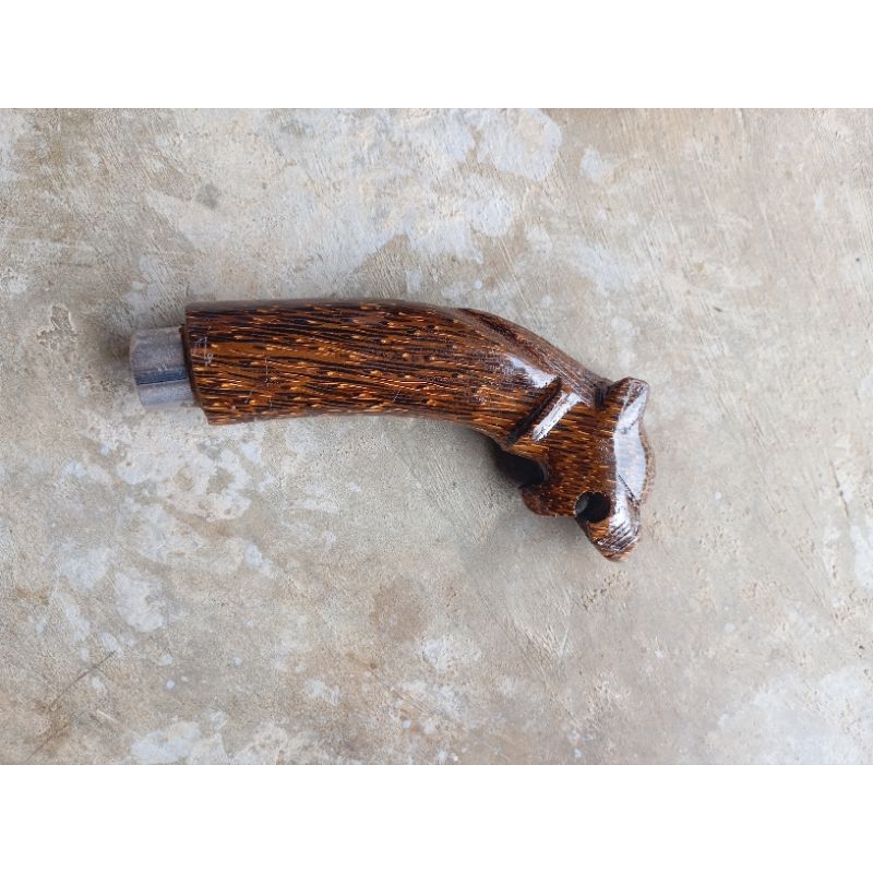 gagang golok singa kayu aren full pernis kinclong