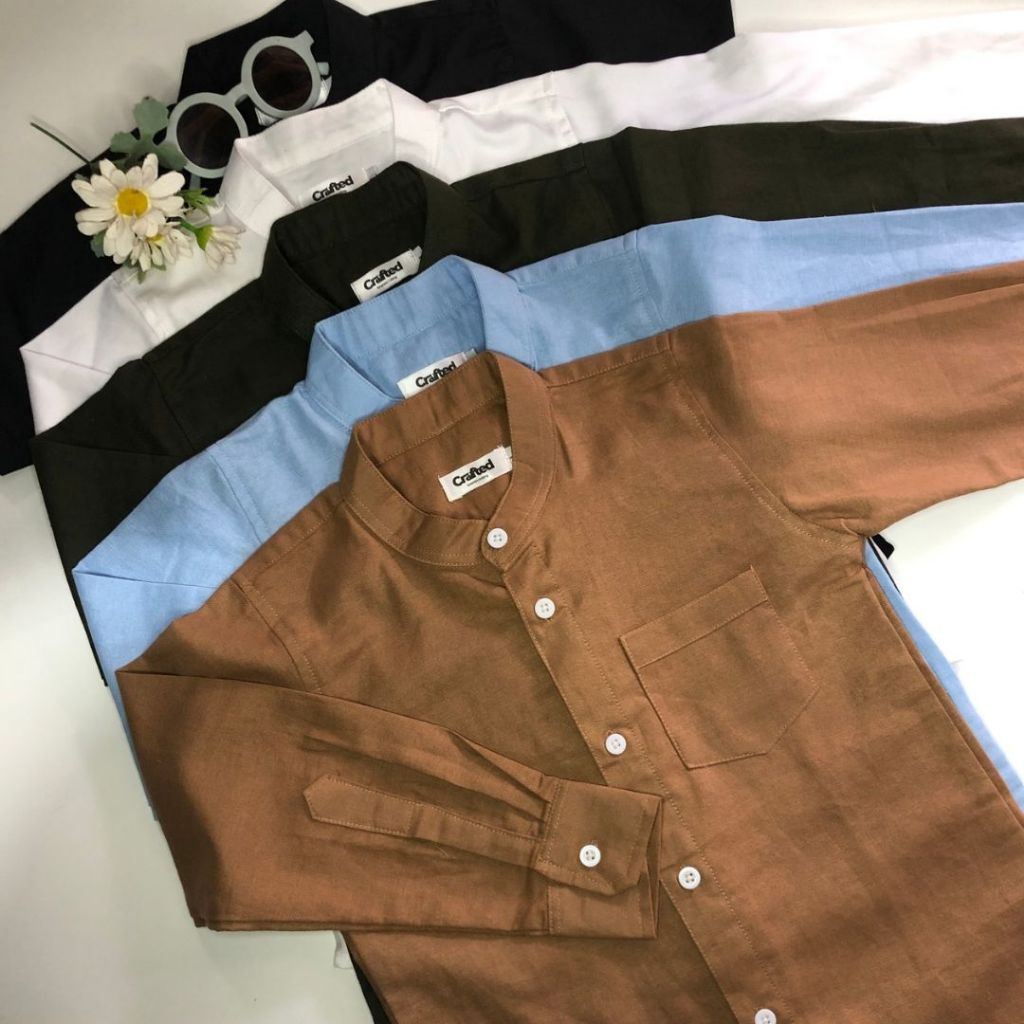 Crafted Kemeja Anak Laki Laki Kerah Sanghai Lengan Panjang