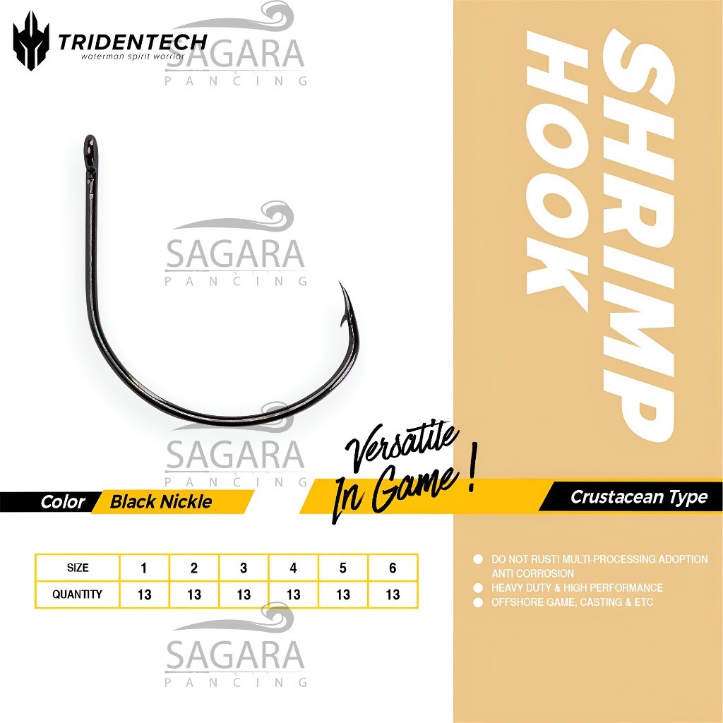 Kail Udang Tridentech Crustacean Shrimp Hook Udang Kail Pancing