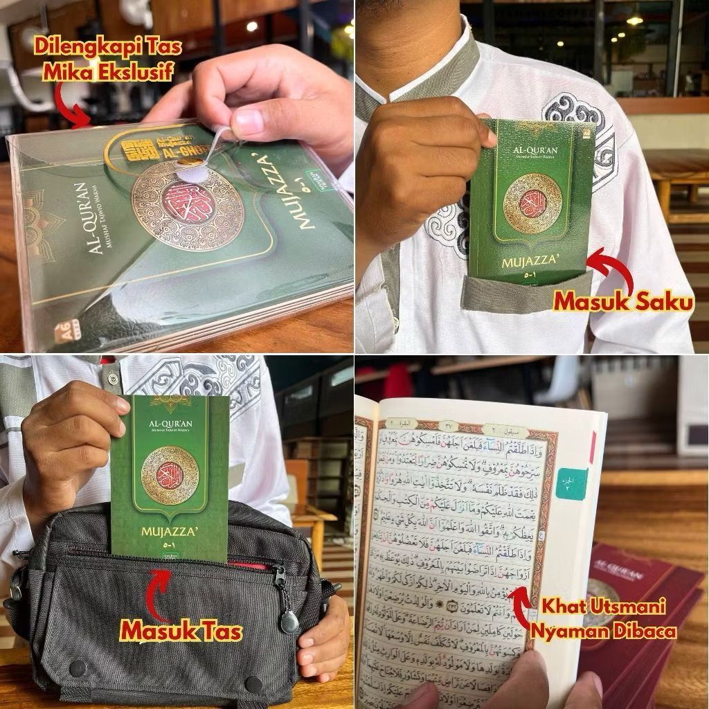 Al Quran Per Juz Kecil Al-Ghoffar Mujazza Per 5 Juz Ukuran A6 Saku Dilengkapi Tajwid Warna