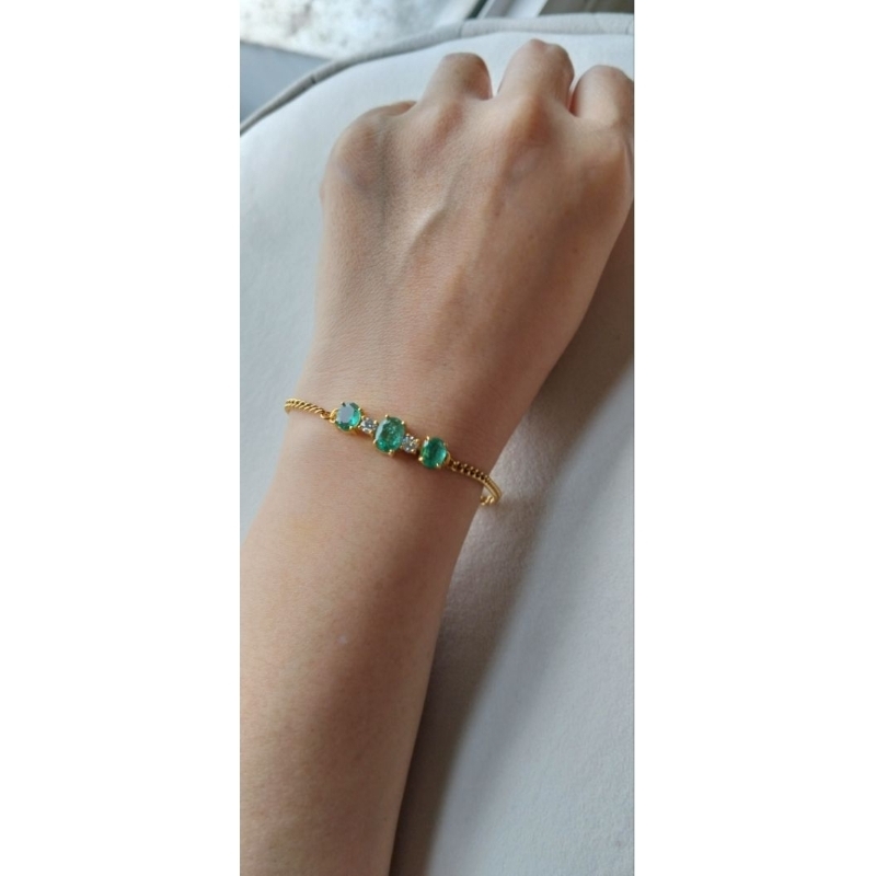 gelang wanita emerald zamrud zambia bening crystal clear lengkap memo