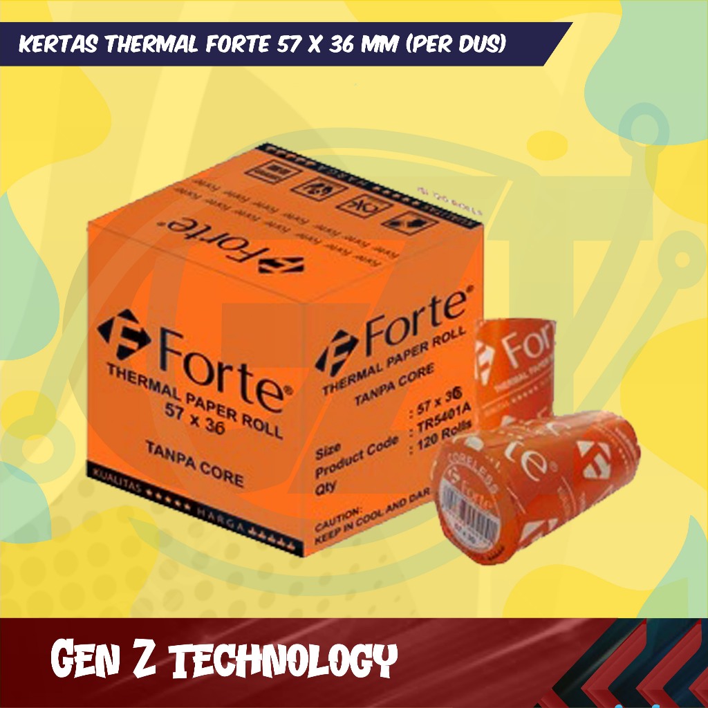 

Kertas Thermal Struk Kasir 57x36 Forte PER DUS