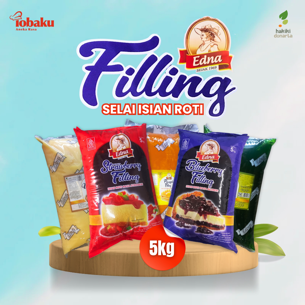 

Edna Filling Selai Ekonomis Creamfill Isian Roti 5kg - Rasa Strawberry, Blueberry, Melon, Nanas, Vanilla _