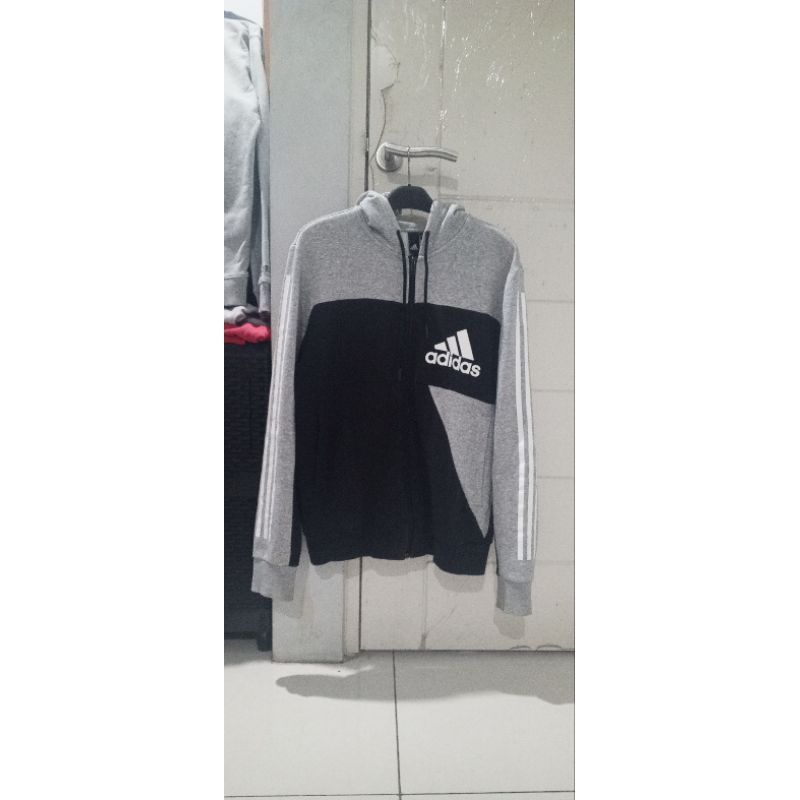Hoodie Zipper Adidas Balok 2 warna