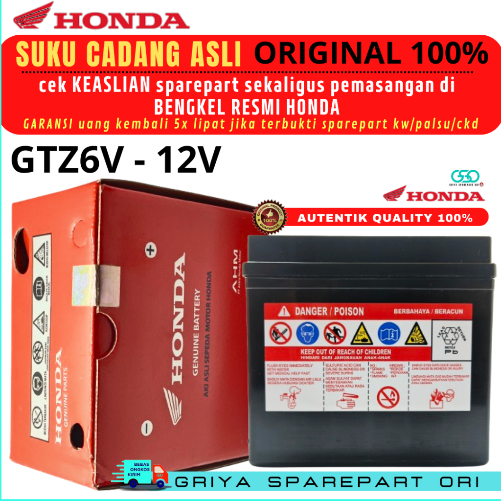Aki Motor Beat Original AHM Aki Honda PCX ADV 150 160 CBR150R CB150R Accu Scoopy ori 12V Esp Supra G