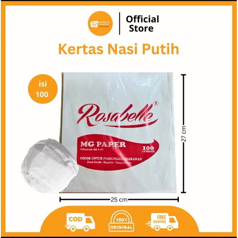 

Kertas Nasi Putih KFC Burger Kebab Polos Isi 100
