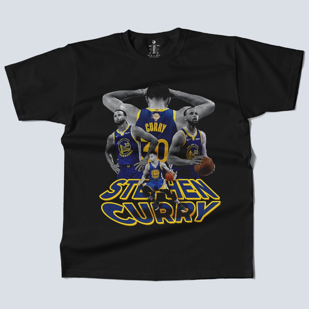 Rebound Company - T-shirt Cotton Golden State Warrior Stephen Curry - Kaos Stephen Curry Hitam
