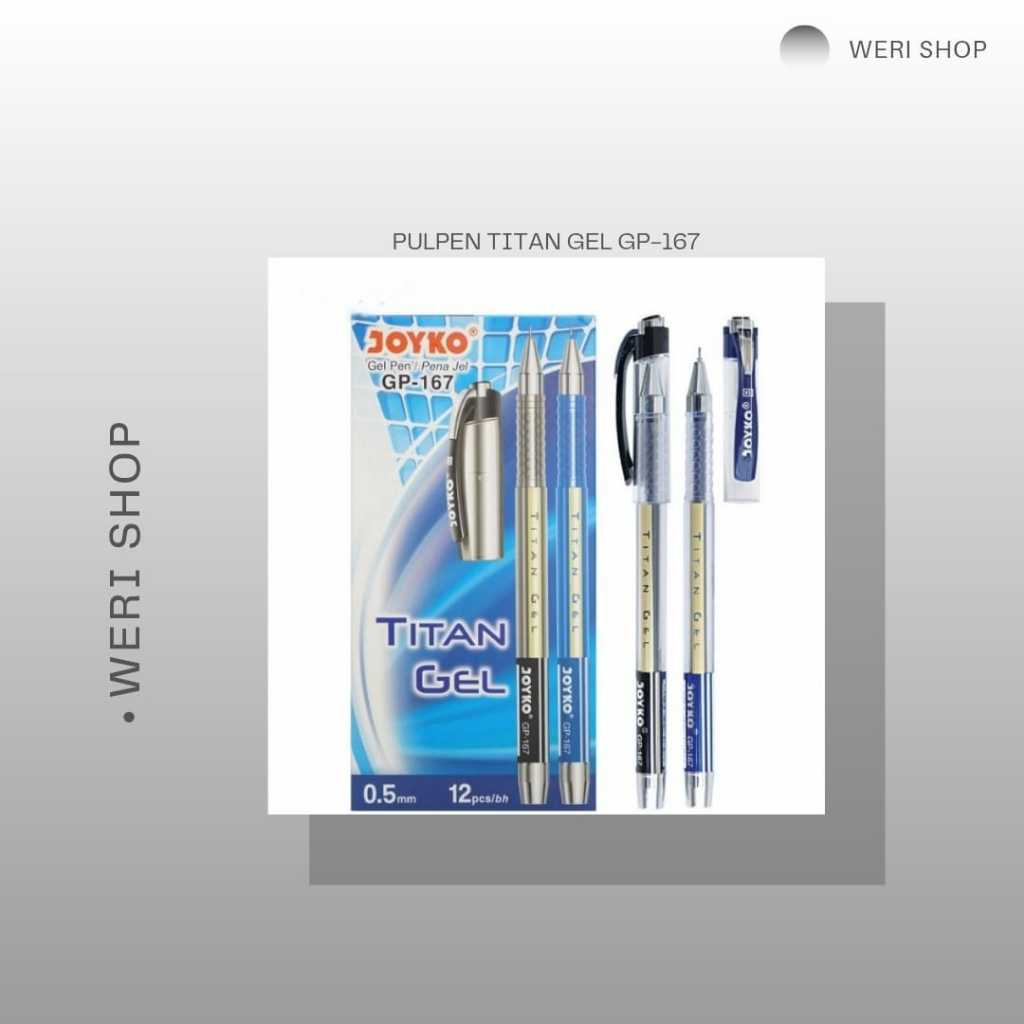 

PULPEN TITAN GEL GP-167 / PENA TULIS BERKUALITAS (1 PAK ISI 12 PCS)