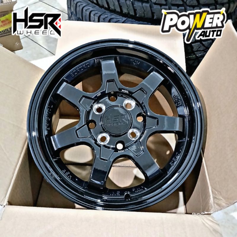 Velg mobil ring 14 HSR boroko TJH glossy black lebar 5,5 buat Avanza brio