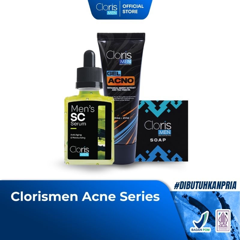 CLORISMEN PAKET ACNE SERIES . meringankan jerawat dan bopeng secara cepat dan maksimal