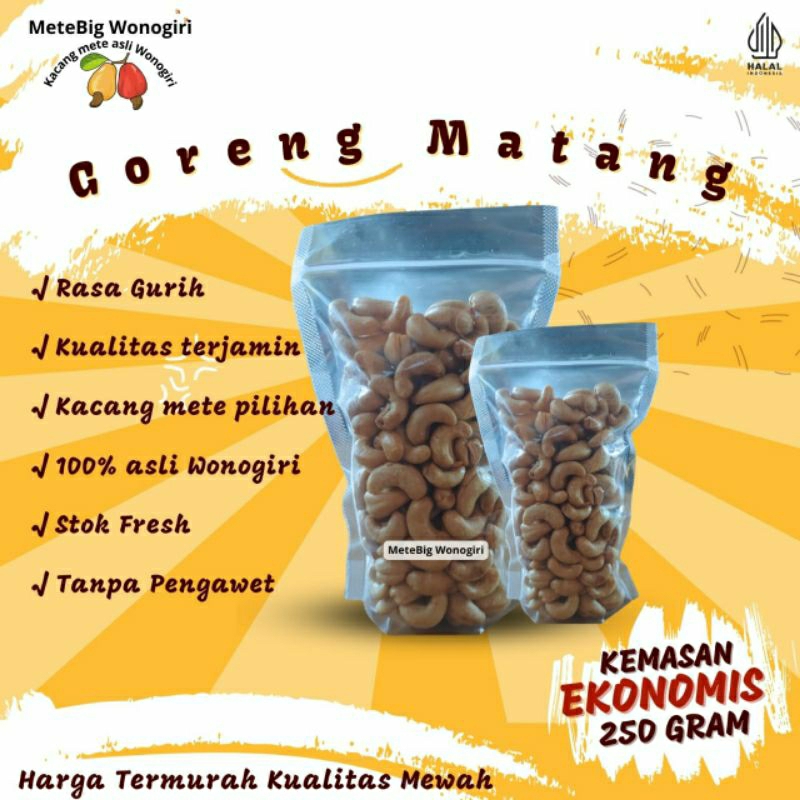 

KACANG MEDE GORENG METE MATANG CEMILAN SEHAT KEMASAN 250GRAM