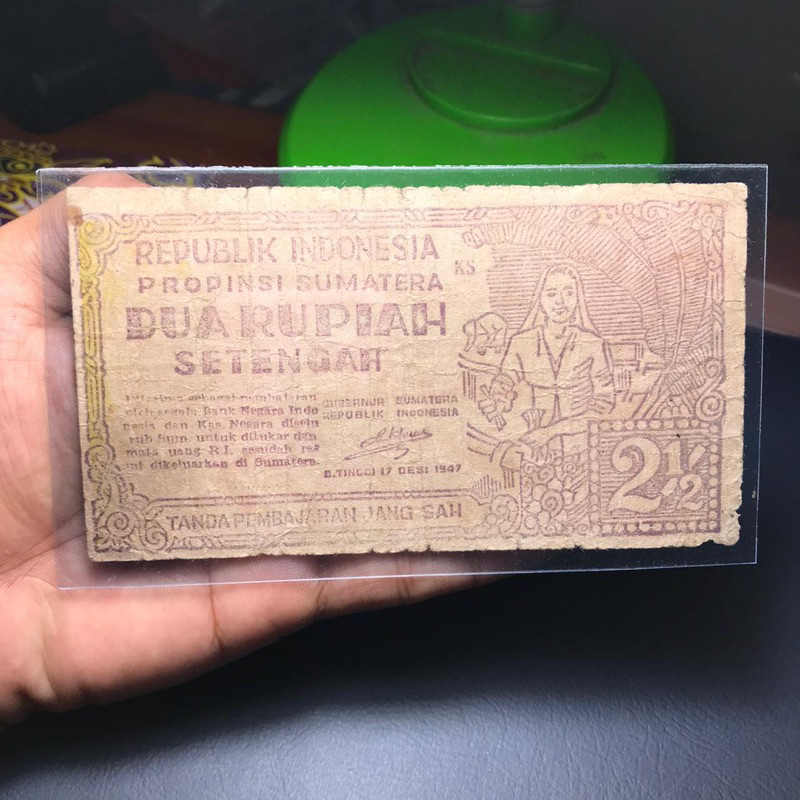 Uang Kuno Indonesia Asli Seri Orida 2,5 Rupiah Bukittinggi 1947