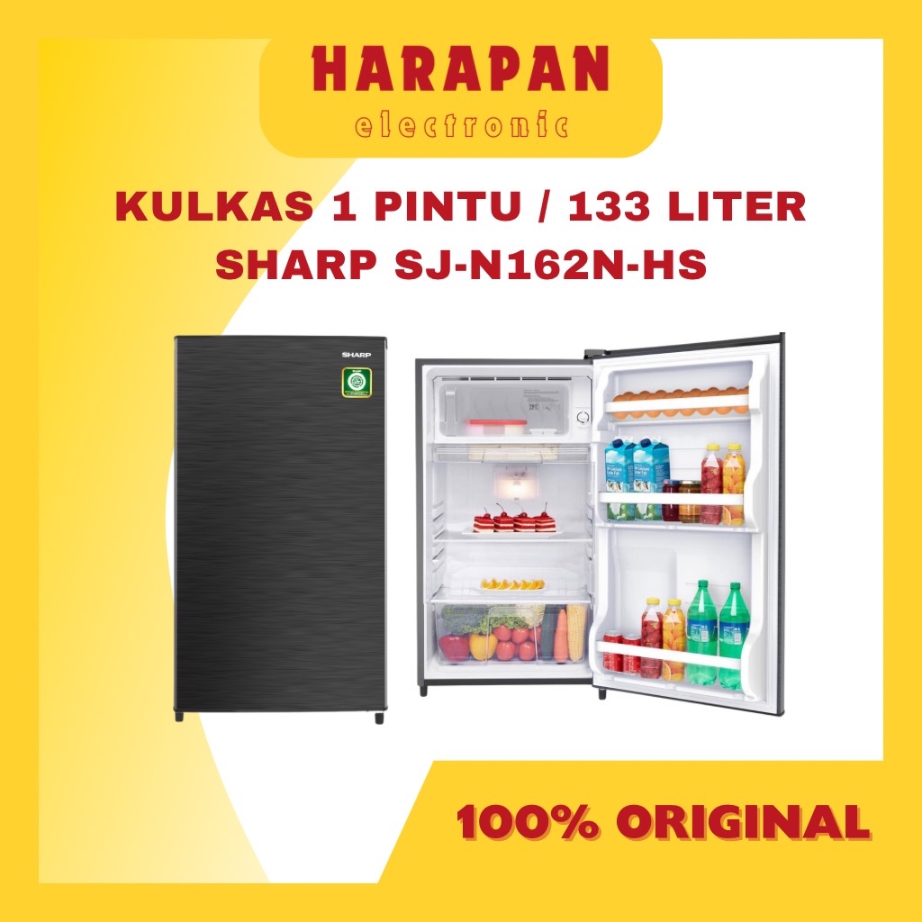 KULKAS 1 PINTU SHARP SJ-N162N-HS SJ-N182N-HS SJ-N192N-HS / SJN 162 NHS 182 192 / LEMARI ES FREEZER M