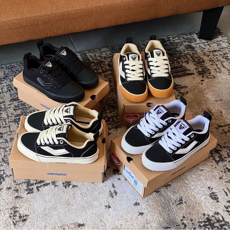 Sepatu Ventela Fatboy ORIGINAL. Sepatu Sneakers Hitam Putih. Sepatu Sneakers Gendut