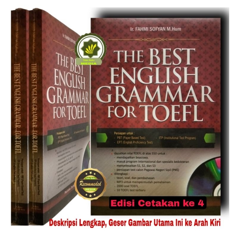 Buku THE BEST ENGLISH GRAMMAR FOR TOEFL Panduan Belajar Bahasa Inggris Untuk Paper Based Test PBT En